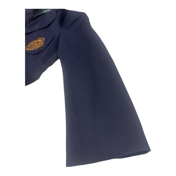 Ralph Lauren Blazer Wool Navy Blue RL Crown Crest Gold Buttons Women's 12 Preppy - Picture 7 of 11